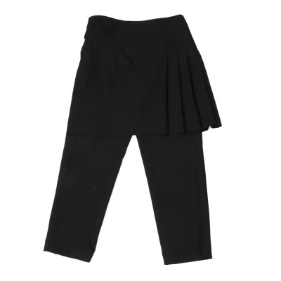 COMME des GARCONS Wool Gabardine Side Belt Wrap Pleats Skirt Pants