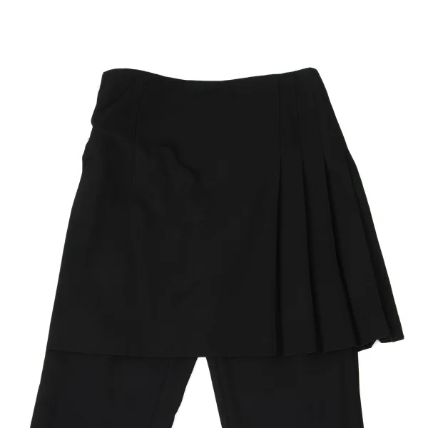 COMME des GARCONS Wool Gabardine Side Belt Wrap Pleats Skirt Pants K-170866_002