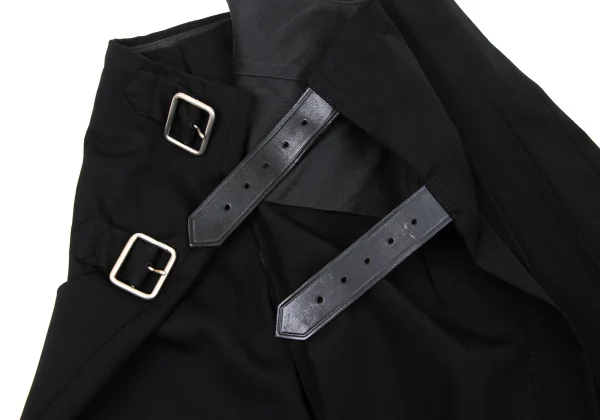 COMME des GARCONS Wool Gabardine Side Belt Wrap Pleats Skirt Pants K-170866_003