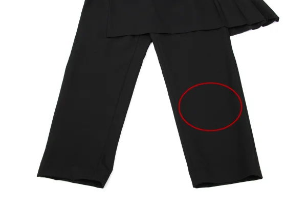 COMME des GARCONS Wool Gabardine Side Belt Wrap Pleats Skirt Pants K-170866_007