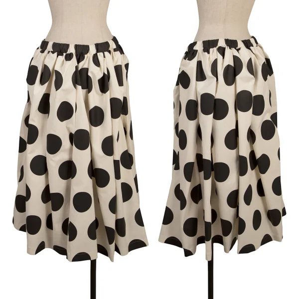 tao Cotton Dot Print Skirt White,Black S K-170870_001