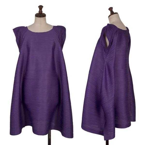 PLEATS PLEASE BOUNCE Flared Drape Tunic Purple 3 K-170880_001