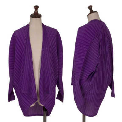 PLEATS PLEASE Pleated Buttonless Drape Cardigan