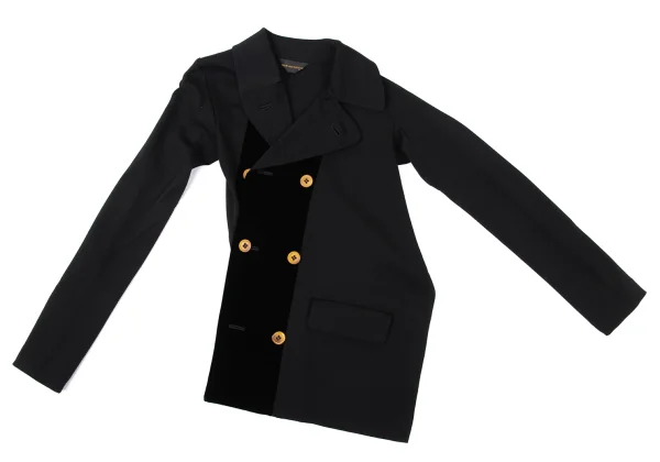 COMME des GARCONS Velour Switching Stretch Wool Twist Jacket K-170885_002