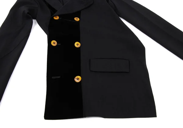 COMME des GARCONS Velour Switching Stretch Wool Twist Jacket K-170885_010
