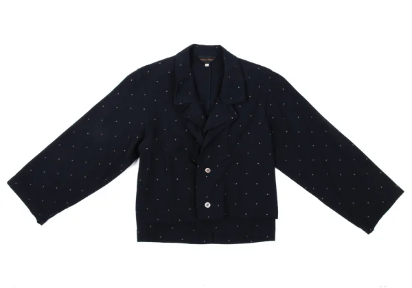 COMME des GARCONS Wool Blend Pindot Layered Jacket K-170887_002
