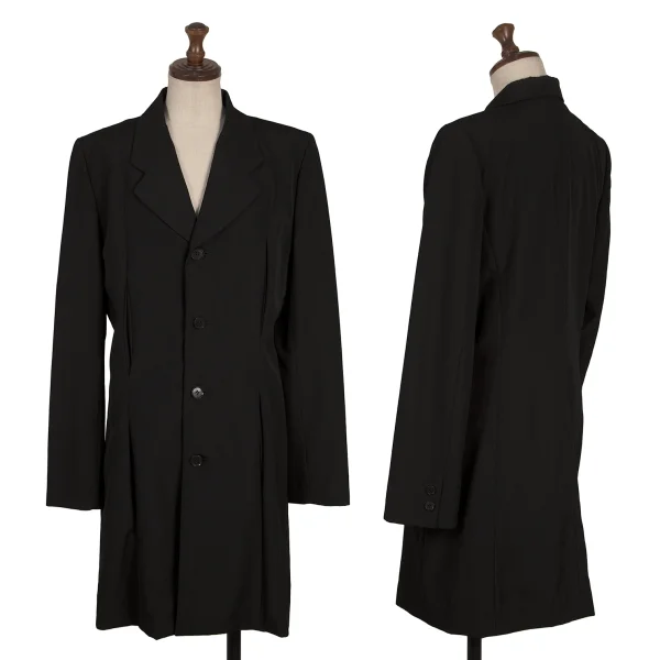 COMME des GARCONS Wool Tropical Wool Slit Pocket Long Jacket Black M K-170888_001