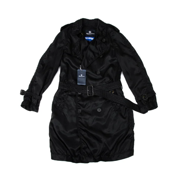 JUNYA WATANABE MAN COMME des GARCONS×Aquascutum Nylon Puckering Trench Coat Black M K-170890_001