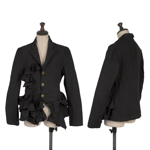 COMME des GARCONS Dyed Poly Frill Switching Jacket Black S K-170891_001