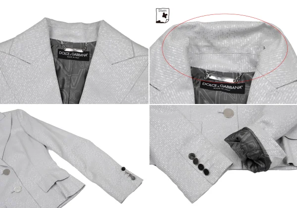 DOLCE&GABBANA Shiny Jacquard Metal Button Jacket & Skirt K-170910_005