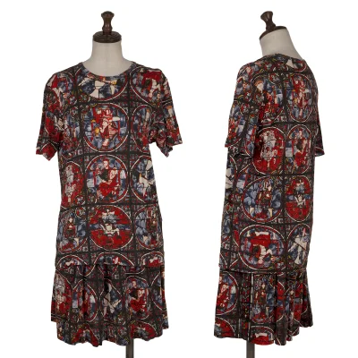 COMME des GARCONS Stained Glass Printed T Shirt & Skirt