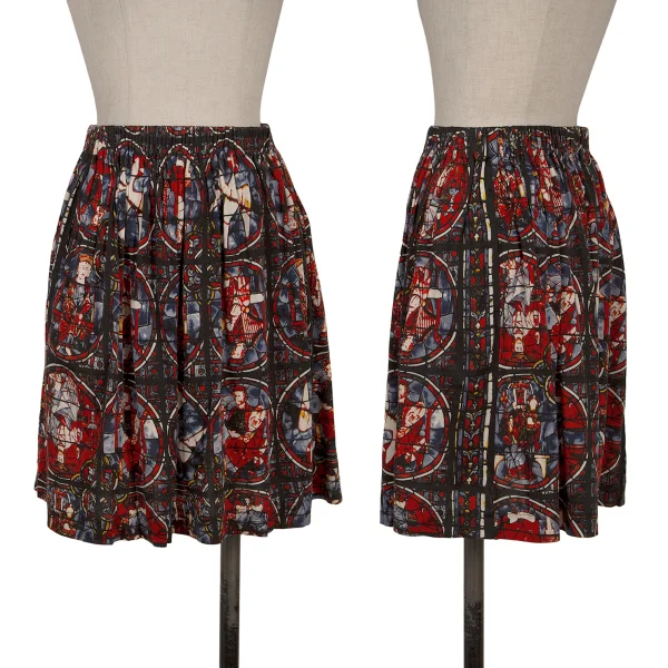 COMME des GARCONS Stained Glass Printed T Shirt & Skirt K-170913_009