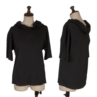 PLEATS PLEASE A-POC Cutting Mesh Drape Neck T Shirt