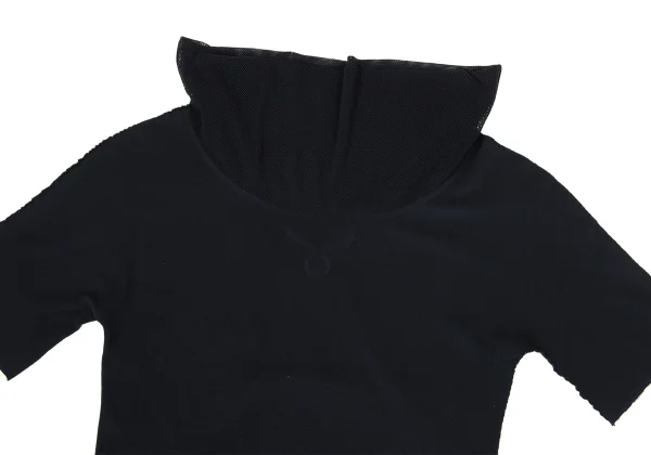 PLEATS PLEASE A-POC Cutting Mesh Drape Neck T Shirt K-170914_003