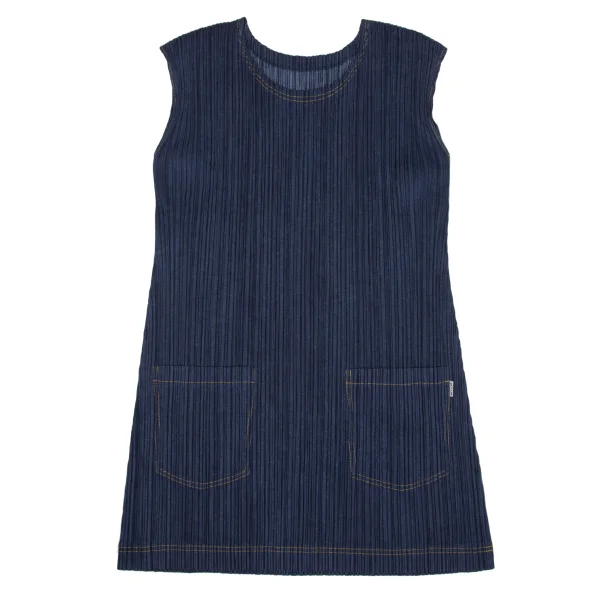 PLEATS PLEASE Denim Transfer Stitch Sleeveless Top K-170915_002
