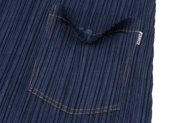 PLEATS PLEASE Denim Transfer Stitch Sleeveless Top K-170915_010