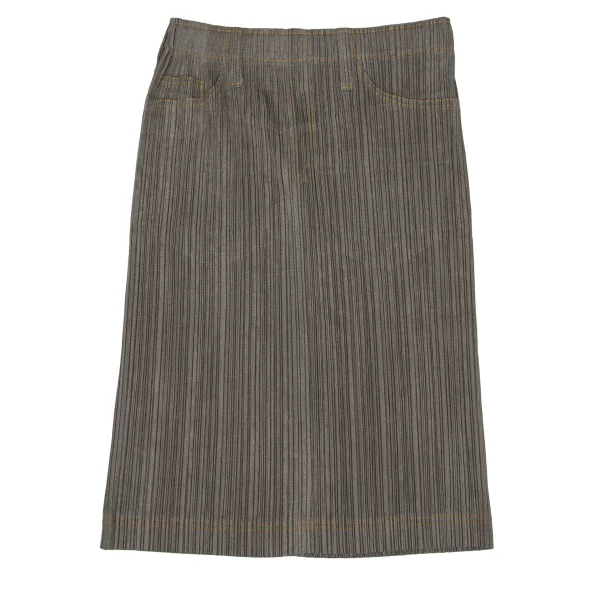 PLEATS PLEASE Denim Transfer Stitch Skirt K-170916_002