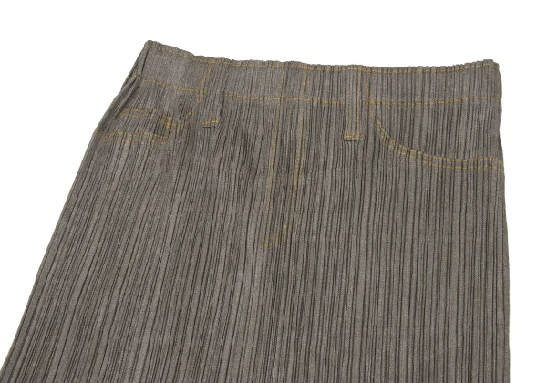 PLEATS PLEASE Denim Transfer Stitch Skirt K-170916_003
