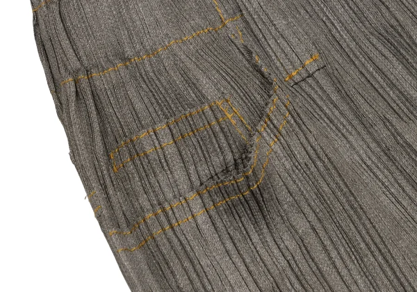 PLEATS PLEASE Denim Transfer Stitch Skirt K-170916_006