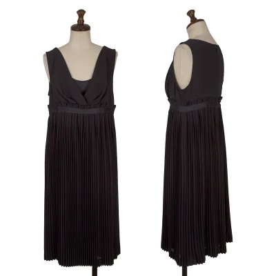 ISSEY MIYAKE 24 Pleated Switching Sleeveless Dress