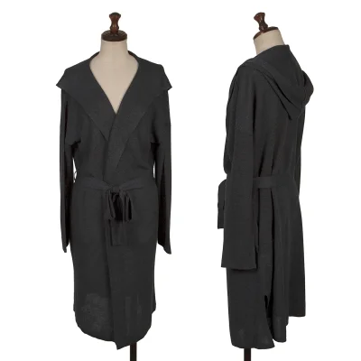 A.T ATSURO TAYAMA Rayon Poly Hooded Long Knit Cardigan
