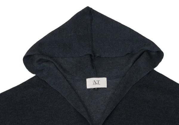 A.T ATSURO TAYAMA Rayon Poly Hooded Long Knit Cardigan K-170923_004