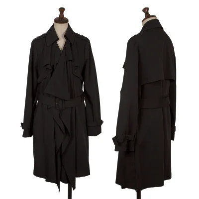 A.T ATSURO TAYAMA Poly Rayon Drape Belted Coat