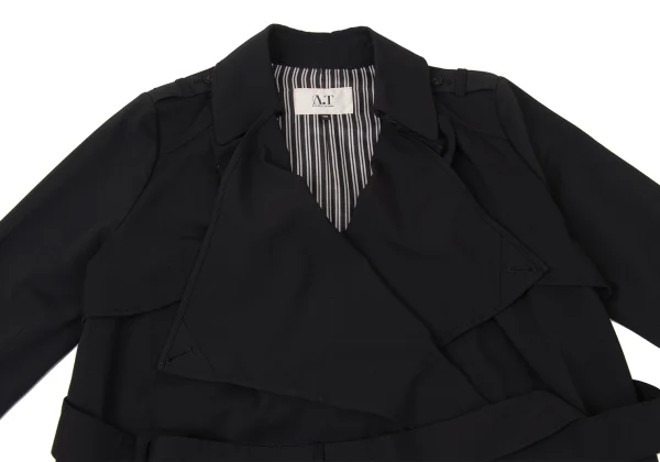 A.T ATSURO TAYAMA Poly Rayon Drape Belted Coat K-170924_003