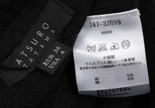 ATSURO TAYAMA Linen Cotton Double Zip Drape Knit K-170925_017