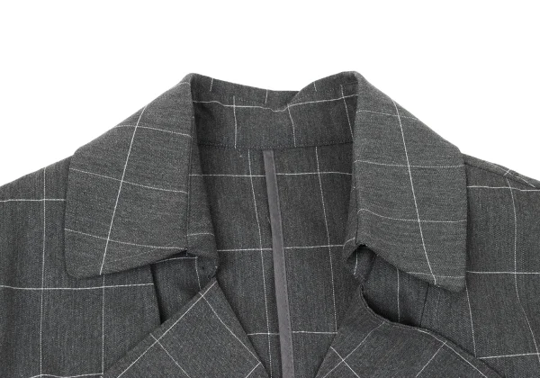 ATSURO TAYAMA Poly Rayon Vest Layered Grid check coat K-170926_004
