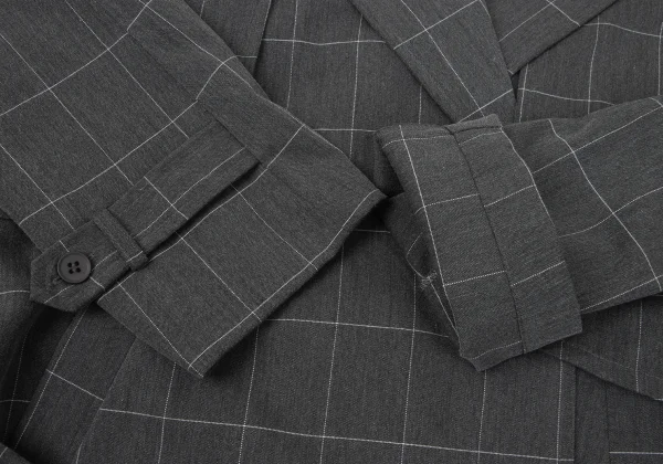 ATSURO TAYAMA Poly Rayon Vest Layered Grid check coat K-170926_008