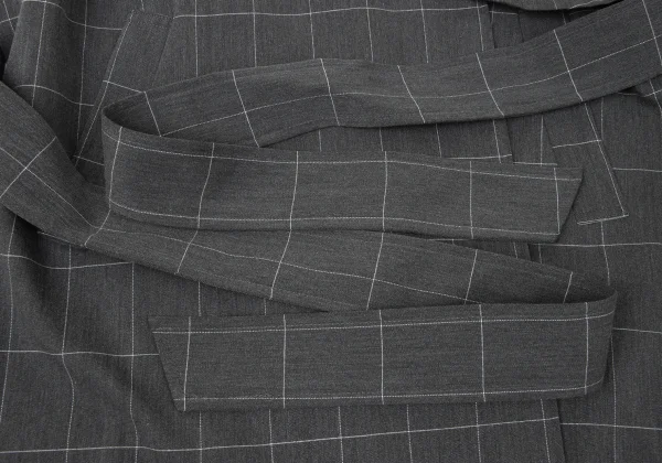 ATSURO TAYAMA Poly Rayon Vest Layered Grid check coat K-170926_010