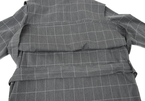 ATSURO TAYAMA Poly Rayon Vest Layered Grid check coat K-170926_015