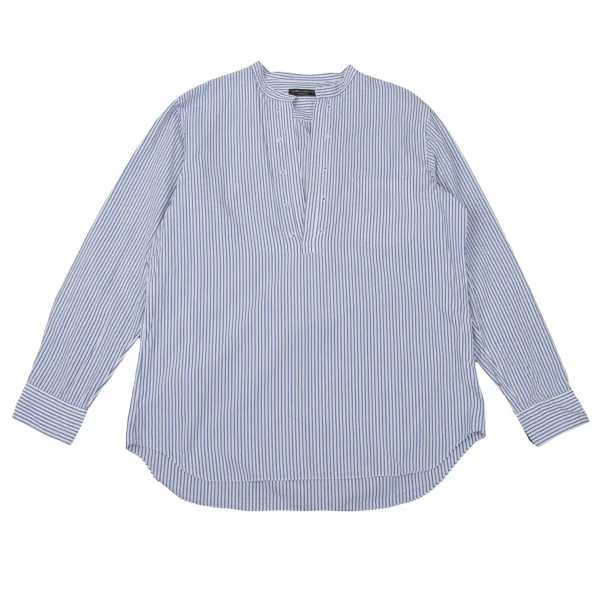 COMME des GARCONS HOMME PLUS Striped Pullover Band-collar Shirt Blue S-M K-170927_001