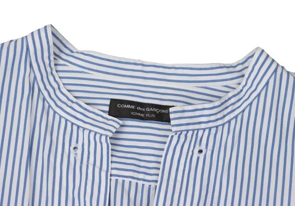 COMME des GARCONS HOMME PLUS Striped Pullover Band-collar Shirt K-170927_003