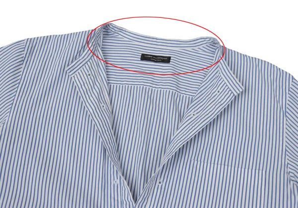 COMME des GARCONS HOMME PLUS Striped Pullover Band-collar Shirt K-170927_005