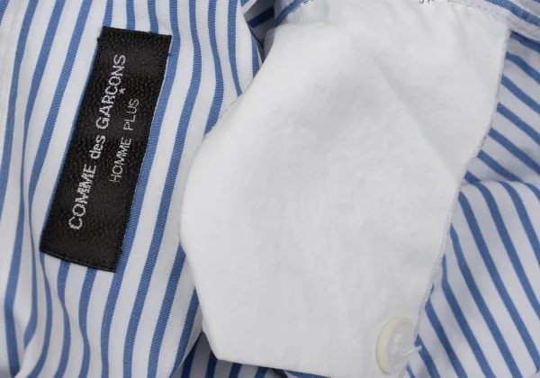 COMME des GARCONS HOMME PLUS Striped Pullover Band-collar Shirt K-170927_016