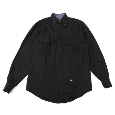 ETRO Flap Pocket Point Embroidery Striped Shirt