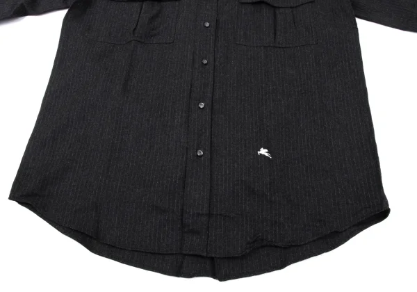 ETRO Flap Pocket Point Embroidery Striped Shirt K-170929_009