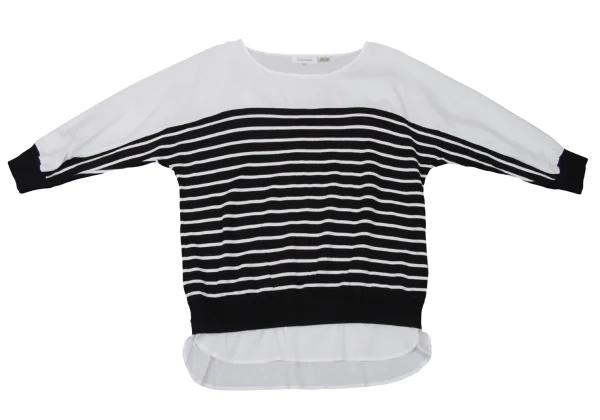 Calvin Klein Striped Knit Switching Dolman Blouse K-170930_002