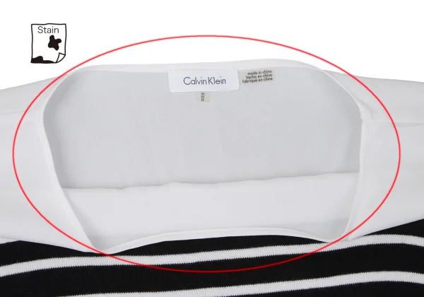 Calvin Klein Striped Knit Switching Dolman Blouse K-170930_005