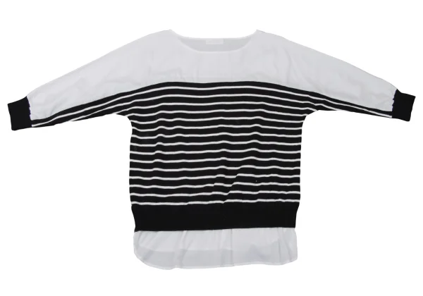 Calvin Klein Striped Knit Switching Dolman Blouse K-170930_011