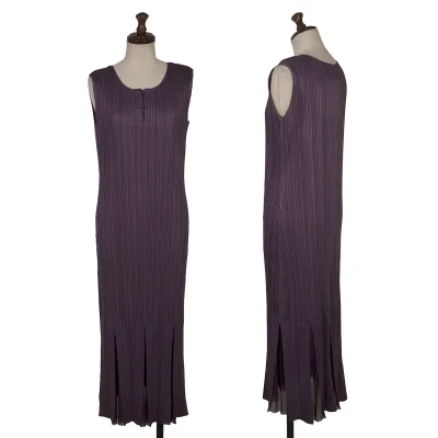 PLEATS PLEASE Hem Mesh Switching Sleeveless Dress