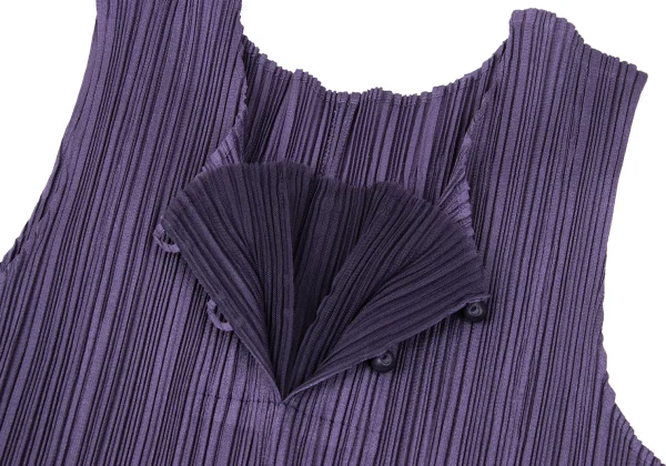 PLEATS PLEASE Hem Mesh Switching Sleeveless Dress K-170938_006