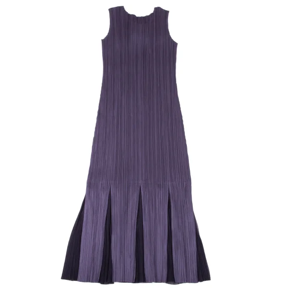 PLEATS PLEASE Hem Mesh Switching Sleeveless Dress K-170938_011