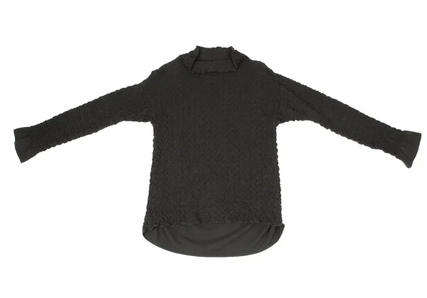 ISSEY MIYAKE Wool Geometric Tuck Turtle Neck Top K-170948_002