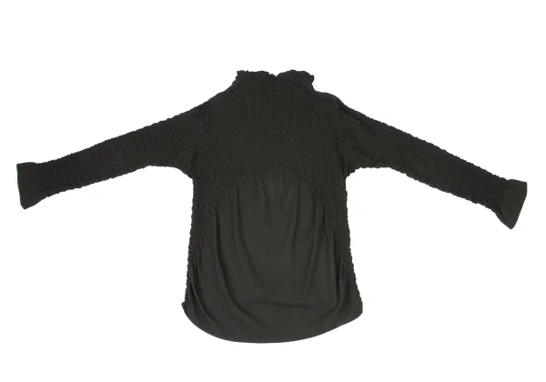 ISSEY MIYAKE Wool Geometric Tuck Turtle Neck Top K-170948_010