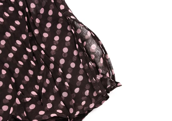ISSEY MIYAKE FETE Wrinkle Pleats Dot Printed Chinese Blouse K-170949_010