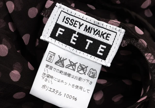ISSEY MIYAKE FETE Wrinkle Pleats Dot Printed Chinese Blouse K-170949_018