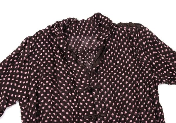ISSEY MIYAKE FETE Wrinkle Pleats Dot Printed Blouse & Skirt K-170951_004